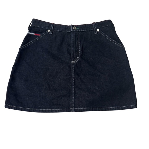 Tommy Hilfiger Denim Mini Skirt Dark Blue Size 9 (Junior Sizing) - Picture 1 of 9